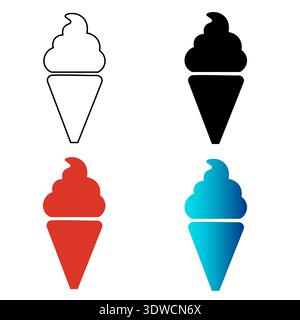 Abstract Ice Cream Silhouette Illustration, can be used for business designs, presentation designs or any suitable designs. Stock Vector