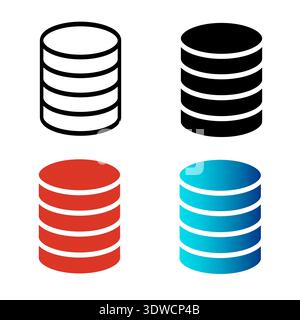 Abstract Database Silhouette Illustration, can be used for business designs, presentation designs or any suitable designs. Stock Vector