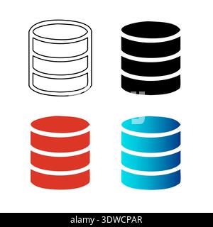 Abstract Modern Database Silhouette Illustration, can be used for business designs, presentation designs or any suitable designs. Stock Vector