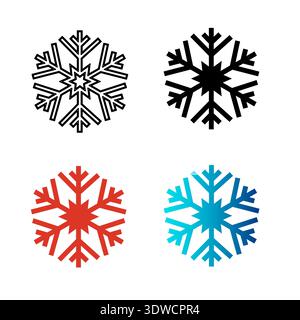 Abstract Modern Snowflake Silhouette Illustration, can be used for business designs, presentation designs or any suitable designs. Stock Vector