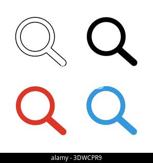 Abstract Magnifying Glass Silhouette Illustration, can be used for business designs, presentation designs or any suitable designs. Stock Vector