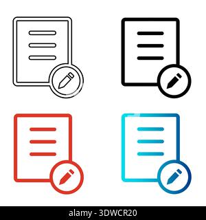 Abstract Edit Document Silhouette Illustration, can be used for business designs, presentation designs or any suitable designs. Stock Vector