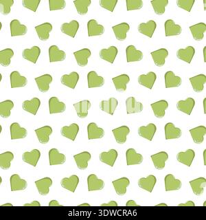 Green Heart Pattern Seamless Design Stock Vector