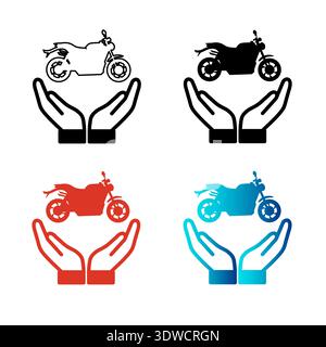 Abstract Motorcycle Insurance Silhouette Illustration, can be used for business designs, presentation designs or any suitable designs. Stock Vector