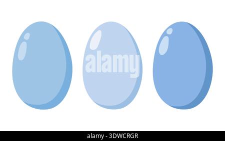 Glossy Colorful Eggs Trio Easter Stock Vector