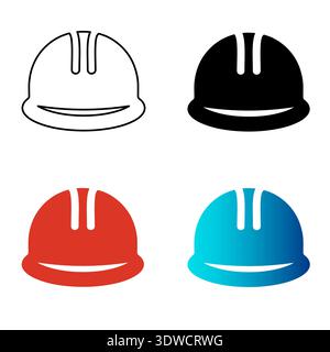 Abstract Engineer Hard Hat Silhouette Illustration, can be used for business designs, presentation designs or any suitable designs. Stock Vector