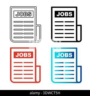 Abstract Newspaper Jobs Silhouette Illustration, can be used for business designs, presentation designs or any suitable designs. Stock Vector