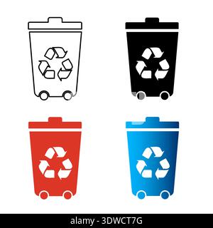 Abstract Recycle Silhouette Illustration, can be used for business designs, presentation designs or any suitable designs. Stock Vector