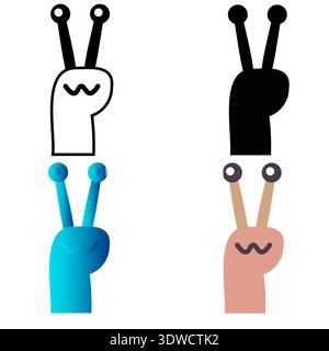 Abstract Flat Snail Head Silhouette Illustration, can be used for business designs, presentation designs or any suitable designs. Stock Vector