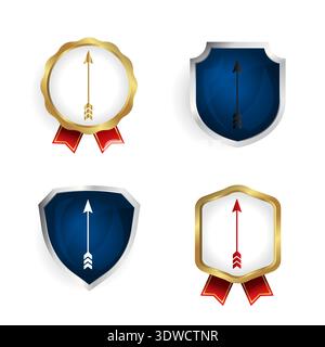 Abstract Arrow Hunting Weapon Badge and Label Collection, can be used for business designs, presentation designs or any suitable designs. Stock Vector