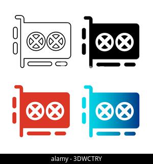 Abstract Video Card Silhouette Illustration, can be used for business designs, presentation designs or any suitable designs. Stock Vector