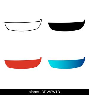 Abstract Modern Rowing Boat Silhouette Illustration, can be used for business designs, presentation designs or any suitable designs. Stock Vector