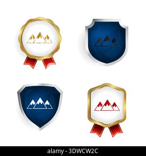 Abstract Mountain Badge and Label Collection, can be used for business designs, presentation designs or any suitable designs. Stock Vector