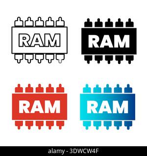 Abstract Ram Memory Silhouette Illustration, can be used for business designs, presentation designs or any suitable designs. Stock Vector