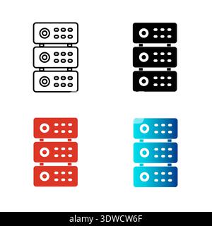 Abstract Server Silhouette Illustration, can be used for business designs, presentation designs or any suitable designs. Stock Vector