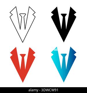 Abstract Necktie Silhouette Illustration, can be used for business designs, presentation designs or any suitable designs. Stock Vector
