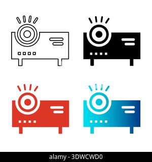Abstract Projector Silhouette Illustration, can be used for business designs, presentation designs or any suitable designs. Stock Vector