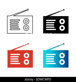 Abstract Radio Silhouette Illustration, can be used for business designs, presentation designs or any suitable designs. Stock Vector