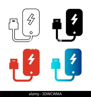 Abstract Power Bank Silhouette Illustration, can be used for business designs, presentation designs or any suitable designs. Stock Vector