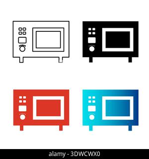 Abstract Modern Microwave Silhouette Illustration, can be used for business designs, presentation designs or any suitable designs. Stock Vector