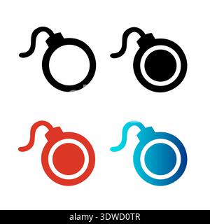 Abstract Bomb Silhouette Illustration, can be used for business designs, presentation designs or any suitable designs. Stock Vector