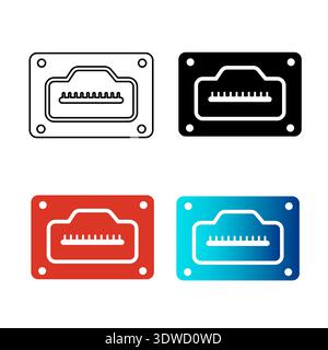 Abstract Hdmi Port Silhouette Illustration, can be used for business designs, presentation designs or any suitable designs. Stock Vector
