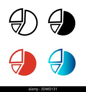 Abstract Pie Chart Silhouette Illustration, can be used for business designs, presentation designs or any suitable designs. Stock Vector