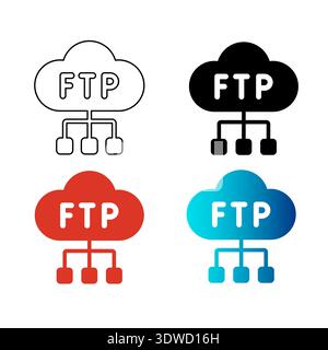 Abstract FTP Silhouette Illustration, can be used for business designs, presentation designs or any suitable designs. Stock Vector