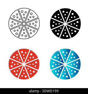 Abstract Pizza Silhouette Illustration, can be used for business designs, presentation designs or any suitable designs. Stock Vector