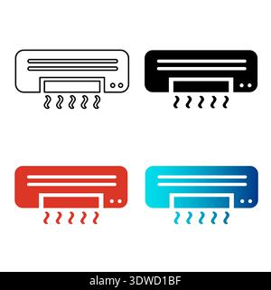Abstract Air Conditioner Silhouette Illustration, can be used for business designs, presentation designs or any suitable designs. Stock Vector