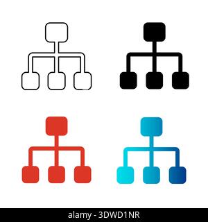 Abstract Sitemap Silhouette Illustration, can be used for business designs, presentation designs or any suitable designs. Stock Vector