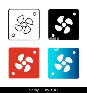 Abstract Computer Fan Silhouette Illustration, can be used for business designs, presentation designs or any suitable designs. Stock Vector