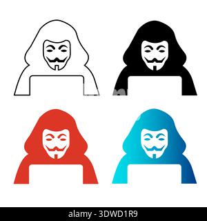 Abstract Crime Hacker Silhouette Illustration, can be used for business designs, presentation designs or any suitable designs. Stock Vector