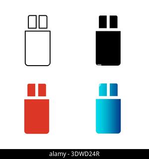 Abstract USB Pendrive Silhouette Illustration, can be used for business designs, presentation designs or any suitable designs. Stock Vector