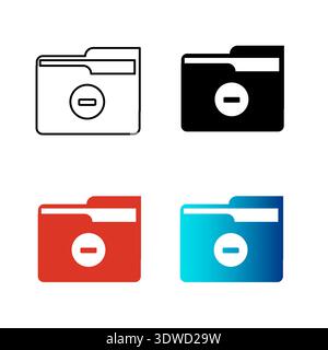 Abstract Remove Folder Silhouette Illustration, can be used for business designs, presentation designs or any suitable designs. Stock Vector