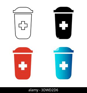 Abstract Hospital Trash Silhouette Illustration, can be used for business designs, presentation designs or any suitable designs. Stock Vector