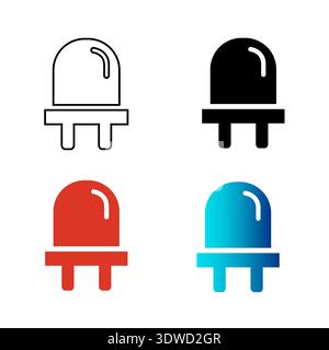 Abstract Led Diode Silhouette Illustration, can be used for business designs, presentation designs or any suitable designs. Stock Vector