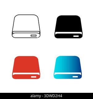 Abstract Hard Drive Silhouette Illustration, can be used for business designs, presentation designs or any suitable designs. Stock Vector