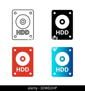 Abstract HDD Silhouette Illustration, can be used for business designs, presentation designs or any suitable designs. Stock Vector