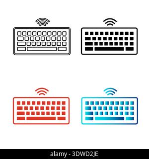 Abstract Wireless Computer Keyboard Silhouette Illustration, can be used for business designs, presentation designs or any suitable designs. Stock Vector