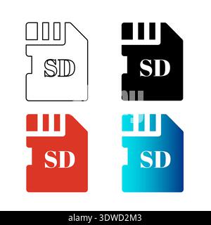 Abstract Micro SD Card Silhouette Illustration, can be used for business designs, presentation designs or any suitable designs. Stock Vector