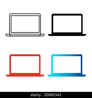 Abstract Laptop Silhouette Illustration, can be used for business designs, presentation designs or any suitable designs. Stock Vector