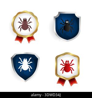 Abstract Flat Tarantula Spider Badge and Label Collection, can be used for business designs, presentation designs or any suitable designs. Stock Vector