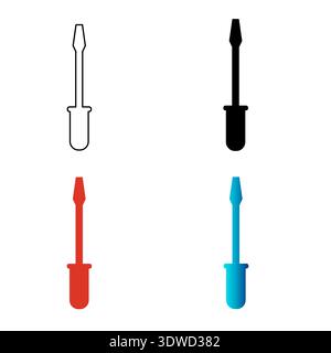 Abstract Screwdriver Silhouette Illustration, can be used for business designs, presentation designs or any suitable designs. Stock Vector
