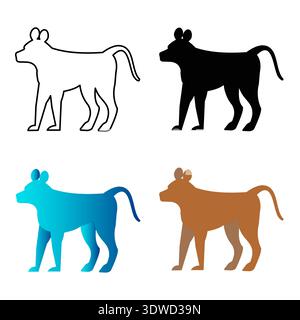 Abstract Flat Monkey Animal Silhouette Illustration, can be used for business designs, presentation designs or any suitable designs. Stock Vector