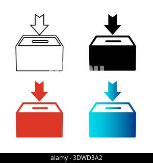 Abstract Donate Box Silhouette Illustration, can be used for business designs, presentation designs or any suitable designs. Stock Vector