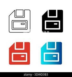 Abstract Floppy Disk Silhouette Illustration, can be used for business designs, presentation designs or any suitable designs. Stock Vector
