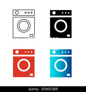 Abstract Modern Washing Machine Silhouette Illustration, can be used for business designs, presentation designs or any suitable designs. Stock Vector