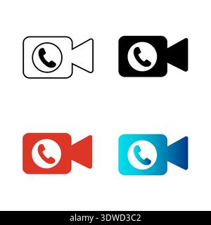 Abstract Video Call Silhouette Illustration, can be used for business designs, presentation designs or any suitable designs. Stock Vector
