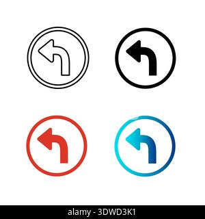 Abstract Left Turn Silhouette Illustration, can be used for business designs, presentation designs or any suitable designs. Stock Vector